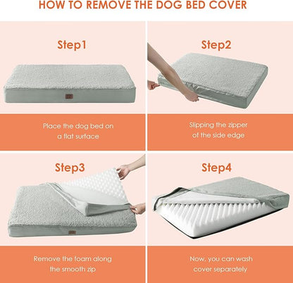 EHEYCIGA Orthopedic XXL Dog Beds for Jumbo Dogs with Removable Washable Cover for Crate 47x29