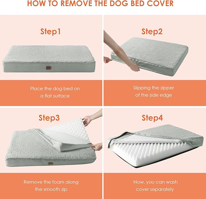 EHEYCIGA Orthopedic XL Dog Beds for Extra Large Dogs with Removable Washable Cover 44x32