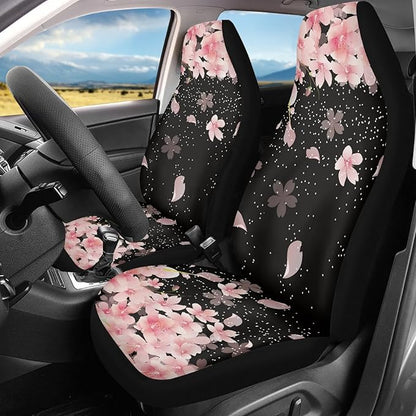 Cherry Blossoms Print Car Seat Covers for Women