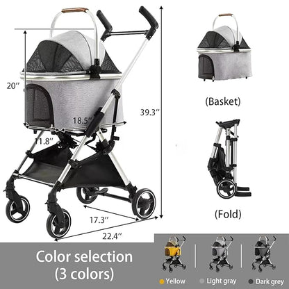3 in 1 Pet Stroller 4 Wheel Small 33lb max