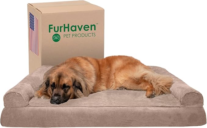 Furhaven Orthopedic Dog Bed for Large Dogs w/ Removable Bolsters & Washable Cover 125 lbs