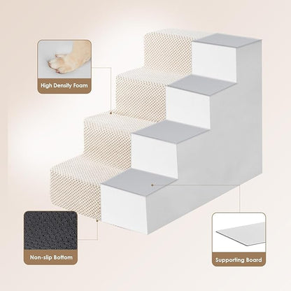 EHEYCIGA Dog Stairs for Bed 18”H 4-Step Dog