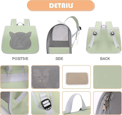 Cat Backpack Carrier, Small Dog Traveler Carrier Backpack for Medium Large Cats, Foldable Ventilated Backpack with Thick Shoulder Strap, Airline Approved, Hiking (12lb) (Gray)