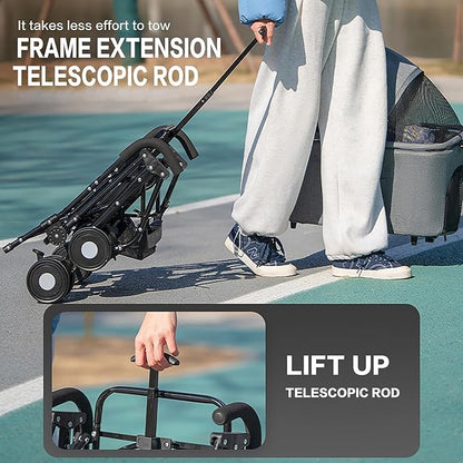 3 in 1 Dog Stroller 4 Wheels Folding