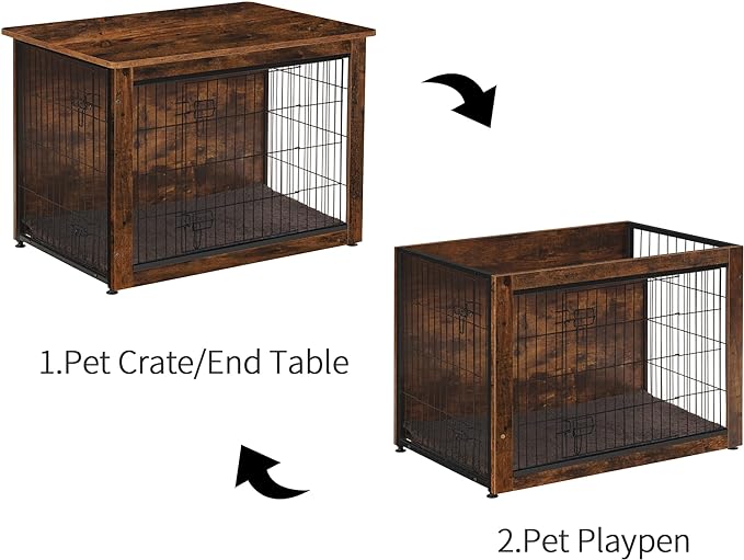 DWANTON Dog Crate Furniture with Cushion 38.5" L,