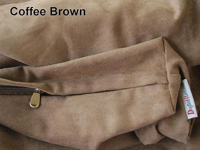 Dogbed4less External Pet Bed Cover with Zipper Liner for Extra Large Dog, 55"X37"x4" XXL, Brown - Replacement Cover Only