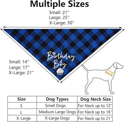 Dog Birthday Party Supplies, LMSHOWOWO Reusable Dog Birthday Bandana Set, Blingbling Dog Birthday Hat Bow Tie Numbers for Small Dogs Pets Birthday Decorations (Blue, Small)