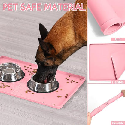 MateeyLife Silicone Cat & Dog Food Mat for Floors Waterproof