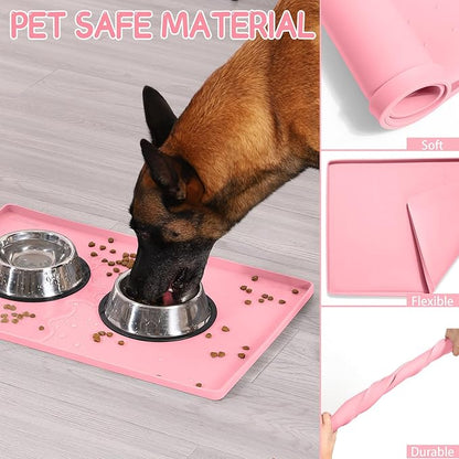 MateeyLife Silicone Cat & Dog Food Mat for Floors Waterproof