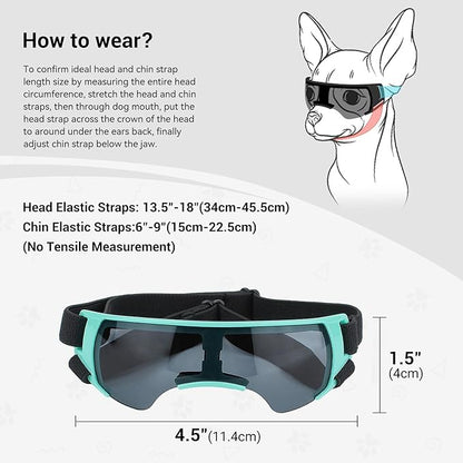 ENJOYING Dog Sunglasses Small Dog Goggles Anti-UV Doggy Glasses for Small Dogs Big Cats Impact/Wind/Dust/Fog Proof Puppy Eye Protection