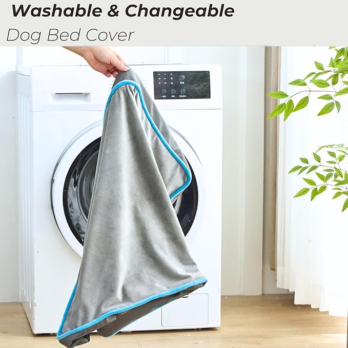 Dog Bed for Large Dogs-Air Fiber Core 100% Breathable Cover(36x27x3 Inch)