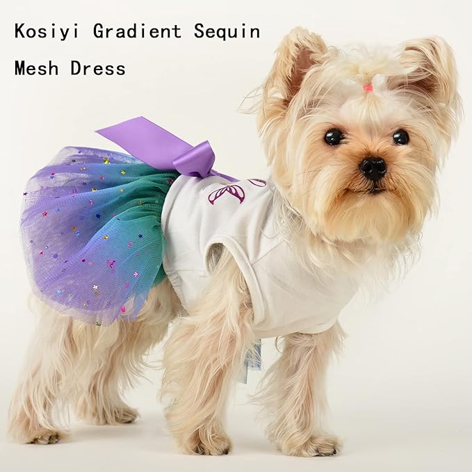 Dog Clothes Birthday Dress for Small Medium Dogs