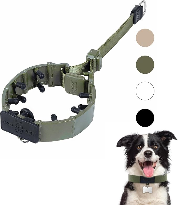 SVD.PET Dog Prong Collar for No-Pull Training, Quick-Release Buckle Adjustable Pinch Collar for Medium Dogs (Army Green, Medium Size)