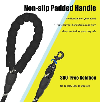 Rope Dog Leash with Comfortable Hand Grip 6.5 FT