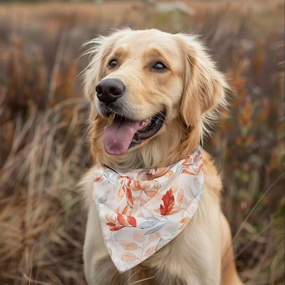 Fall Dog Bandana 2 Pack Thanksgiving Dog Bandana Leaf Pet Scarf Reversible Fall Triangle Bibs Soft Cotton Boy Girl Dog Bandanas for Small, Medium, Large Dogs (Small)