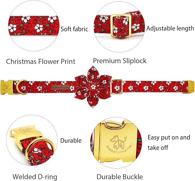 Elegant little tail Dog Collar with Flower