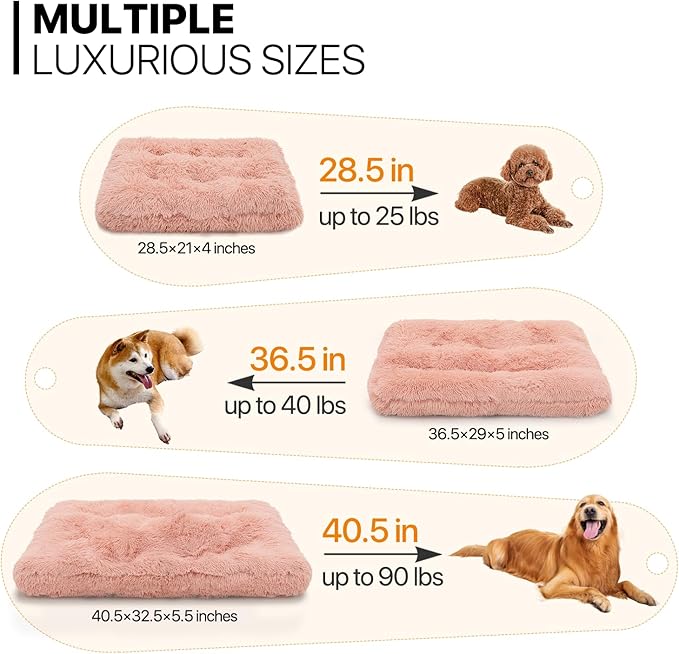MoNiBloom 40.5"x32.5"x5.5" Dog Beds for Large Size Dogs Machine-Washable Long Plush Pet Beds Warming Cozy Soft Bed for Dogs and Cat