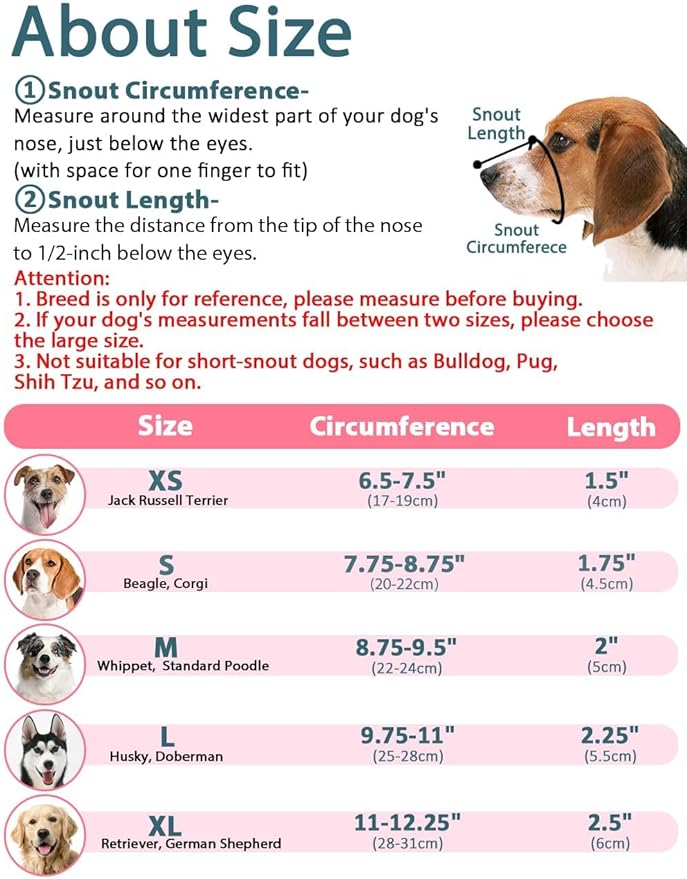 LUCKYPAW Dog Muzzle L(Snout:9.75"-11"))