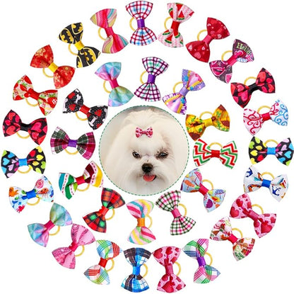 100pcs Pet Dog Bows 1.37x0.98 inch,