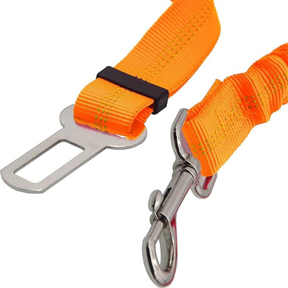 2 Dog Car Harness Seatbelt Seat Belt Leash Travel Accessories Bungee Anti Shock Pet Cat Adjustable Lead Clip Safety Seats Belts Orange