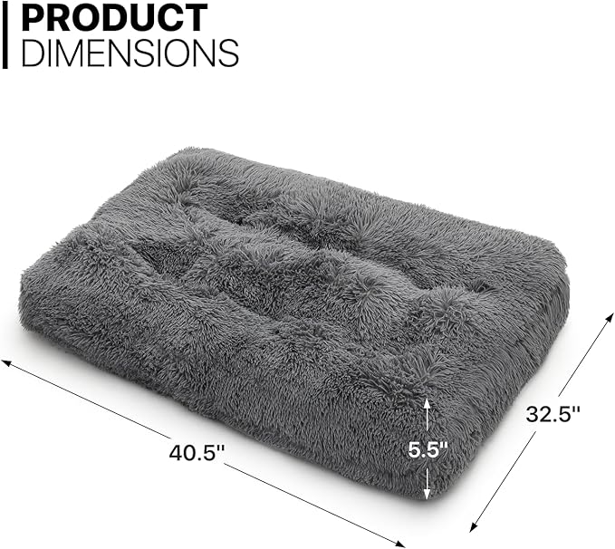 MoNiBloom 40.5"x32.5"x5.5" Dog Beds for Large Size Dogs Machine-Washable Long Plush Pet Beds Warming Cozy Soft Bed for Dogs and Cat