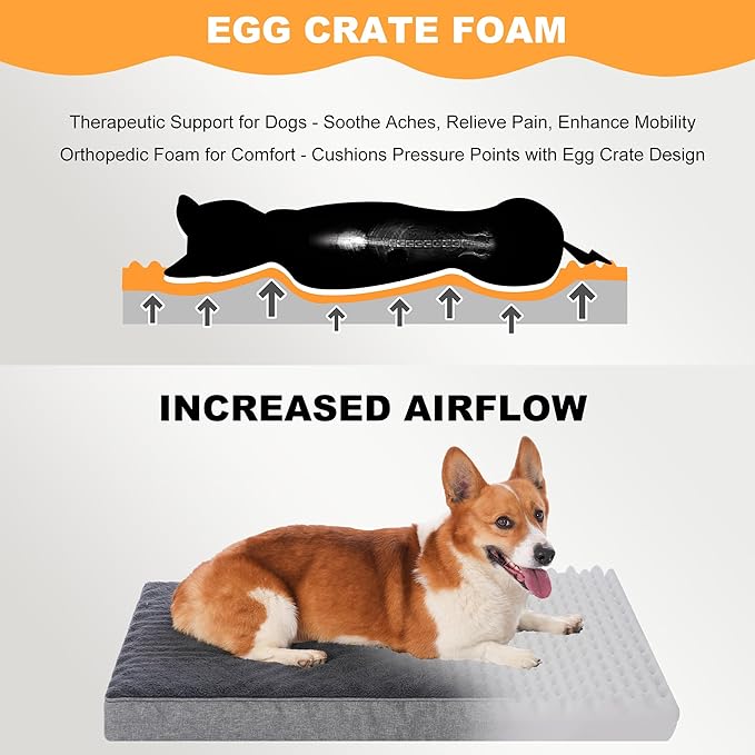 Orthopedic Waterproof Dog Bed for Large and Medium Dogs 30 x 20 inches 50 lbs
