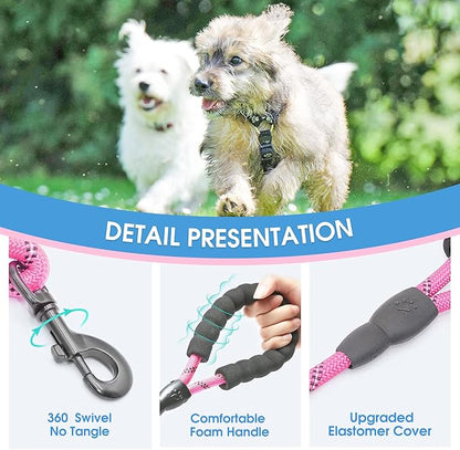 BAAPET 2/4/5/6 FT Dog Leash with Comfortable Padded Handle and Highly Reflective Threads for Small Medium and Large Dogs (5FT-1/3''