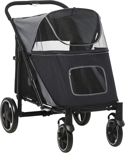 NicBex Dog Stroller One-Click Foldable Doggy Stroller Pet Stroller with Storage Smooth Ride with Shock Absorption