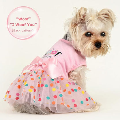 Dog Dresses for Small Dog Girls Dog Birthday Dress Cute Pet Princess Puppy Clothes Female Dog Clothes for Chihuahua Yorkie Clothes Small Dog Birthday Outfit Apparel