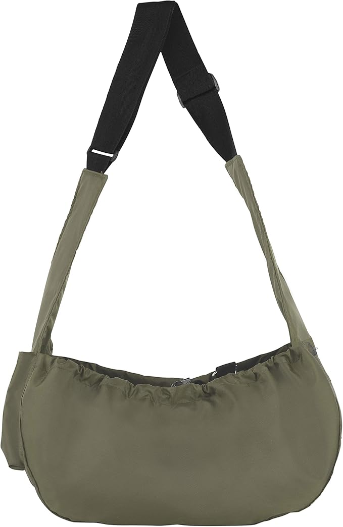 Cloak & Dawggie Dog Sling Carrier Tiny XXS Extra Extra Small Dogs, Puppy Toy Teacup Wearable Adjustable Pet Cross Body Shoulder Bag Waterproof Nylon Travel My Canine Kids (8702) (8-12 lbs, Olive)