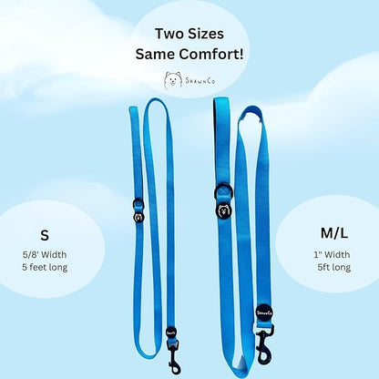 ShawnCo Dream Walk Dog Leash- Premium, Nylon Pet Leash with Soft Neoprene Handle for Small, Medium and Large Dogs (Oceanic Blue, Small)