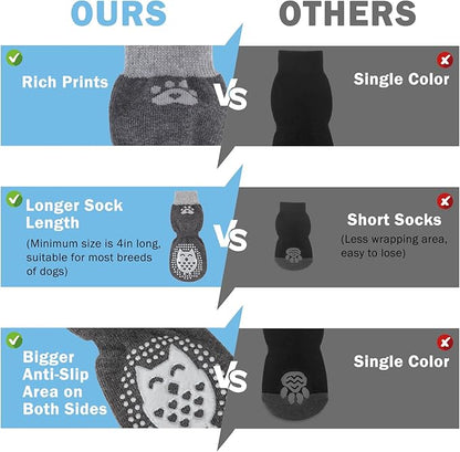 SCENEREAL Dog Socks to Prevent Licking Paws for Hardwood Floors Anti Slip