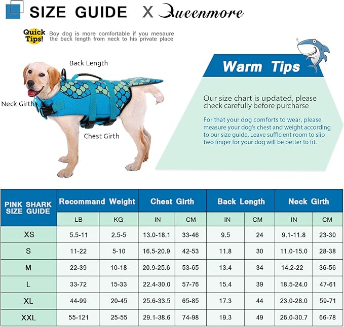 Queenmore Mermaid Dog Life Jacket