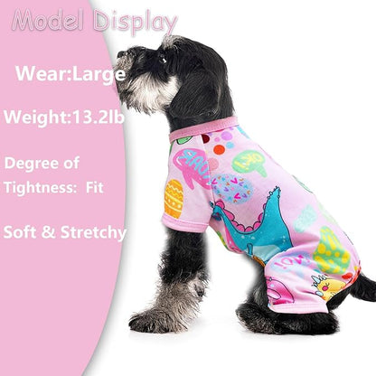 Dog Pajamas Dog Pjs Dog Onesie Summer Dog Clothes for Small Medium Dogs Girl Cute Puppy Pjs Clothes Doggie Onesies Cat Pet Jammies Outfit (X-Small)