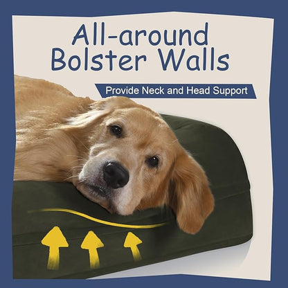 Orthopedic Washable Large Dog Bed: Large Dog Bed Bolster Waterproof