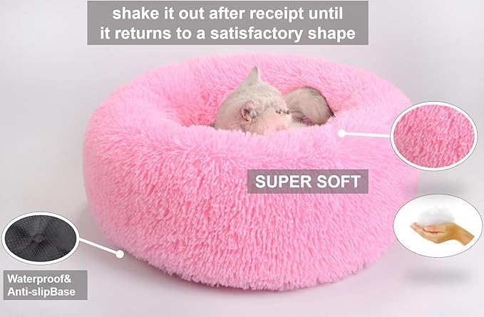 hot Pink cat Bed for Small Cat 24" hot Bottom（24", hot