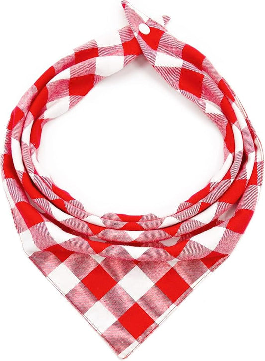 Birthday Plaid Dog Bandana with Button