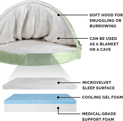 Furhaven 26" Round Cooling Gel Dog Bed for Medium/Small Dogs w/ Removable Washable Cover 30 lbs 26-inch
