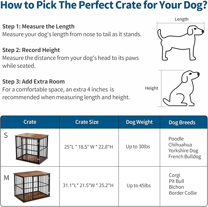 Made4Pets Dog Crate Furniture for Small Dogs 25"*18.5"*22.8"