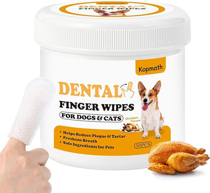 Teeth Cleaning Finger Wipes Cats,50 Ct,
