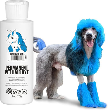 OPAWZ Permanent Dog Hair Dye, Pet Hair Dye Safely Used by Grooming Salons for a Decade, Pet Safe Dye Lasts Over 20 Washes, Bright Color for Dogs and Horses (Innocent Blue)