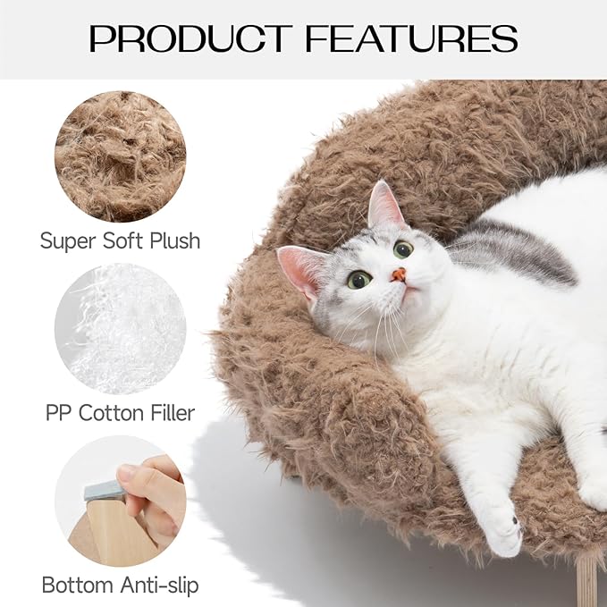 MEWOOFUN Removable Washable Cover Cat Bed 26"x18.3"x8.5" Elevated