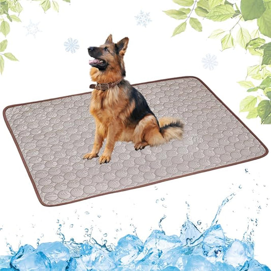 Dog Cooling Mat Washable Seats(Coffee,27x39in)