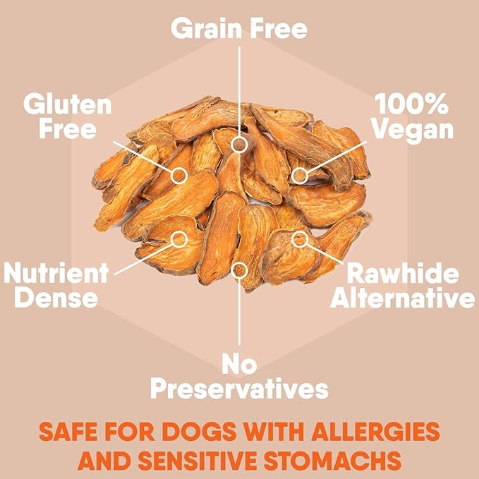 Davie's Sweet Potato Dog Treats - Healthy Dog Treats Made in USA Only, Natural Dog Treats, Healthy Dog Chews, Low Fat Dog Treats, 2 Pound Bag