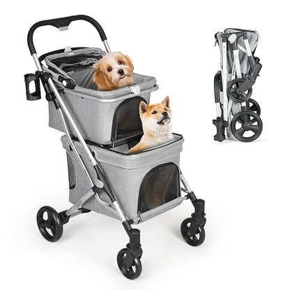 T1 Double Pet Stroller for 2 Small Dogs