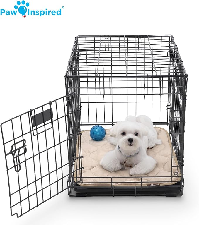 Paw Inspired Washable Padded Crate Mats for Dogs 23” x 17” Pad, 24-inch Kennels