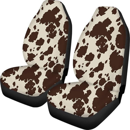 CLOHOMIN Cow Fur Animal Print Front Only Seat Cover for Women Men 2