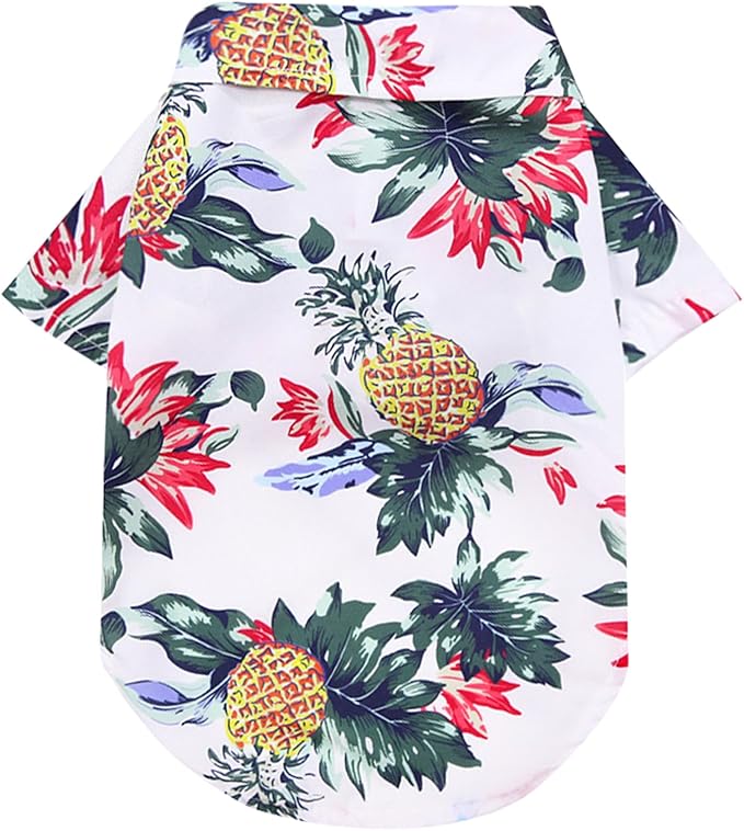 Dog Hawaiian Shirt Hawaii Style Summer Dog Clothes Boy Girl Breathable Cool Costume Beach Seaside Sweatshirt for Small Puppy Polo T-Shirt Pet Outfit