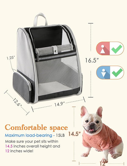 Breathable Pet Carrier Backpack for Small Dogs and Cats Detachable and Foldable, Ideal for Outdoor Travel