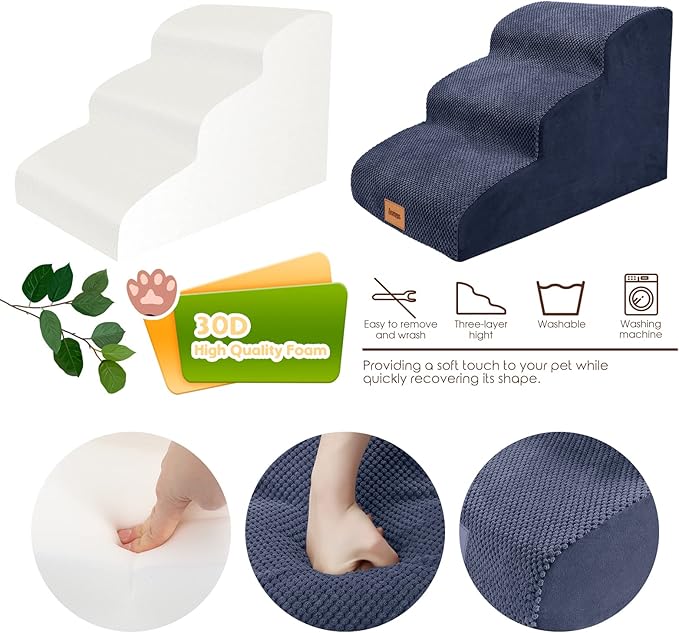 Foam Dog Stairs/Steps 3 Tiers 15.7" H